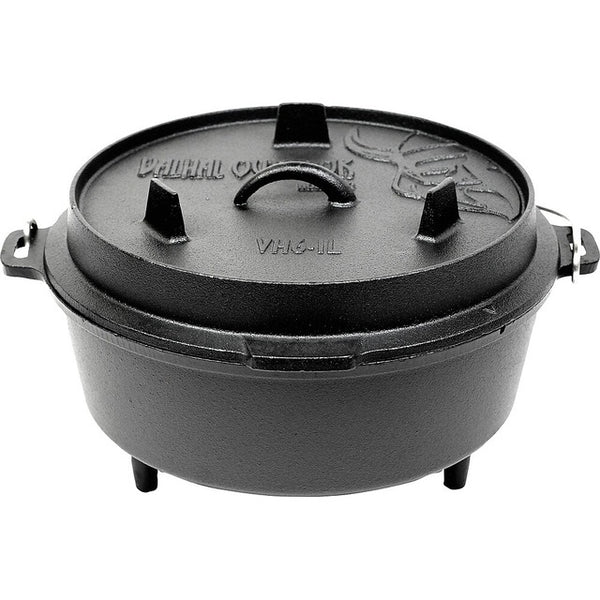 Feuertopf Dutch Oven mit Füßen 6,1 l aus Gusseisen