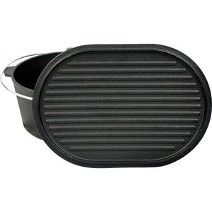Feuertopf Gusseisen VALHAL 9L oval mit Grillmuster - 2