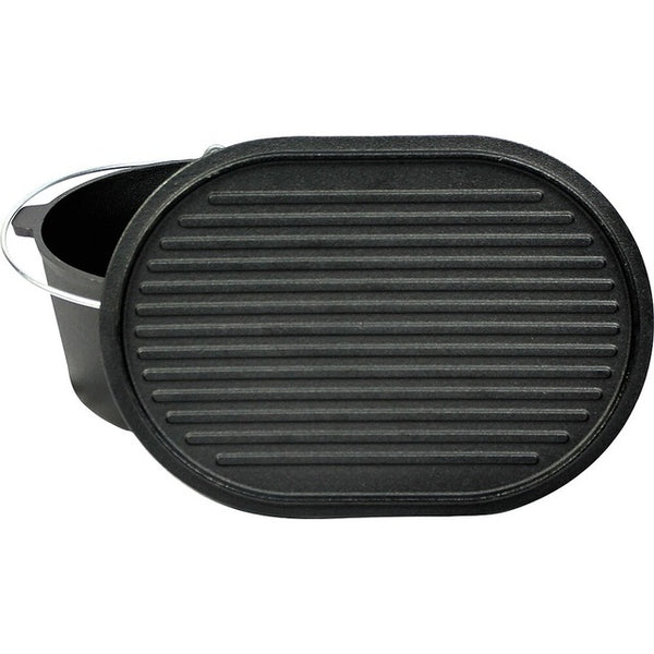 Feuertopf Gusseisen VALHAL 9L oval mit Grillmuster - 2