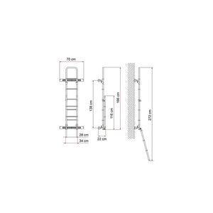 FIAMMA Deluxe Heckleiter – deep black, 166/272 cm - 2