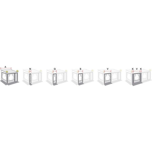 FIAMMA Frontpanel für ZIP Vorzelt PVC grau 20 bis 200