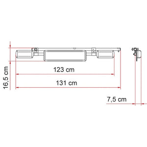 FIAMMA Leuchtenträger Kennzeichenhalter silber 131 cm