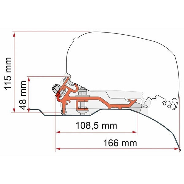 FIAMMA Markisenadapter Fiat Ducato H2/L4 F80 (3-tlg)