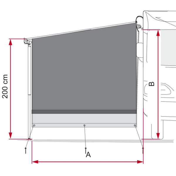 FIAMMA Seitenwand Side Block F45/F80 - 230 x 220-260 cm