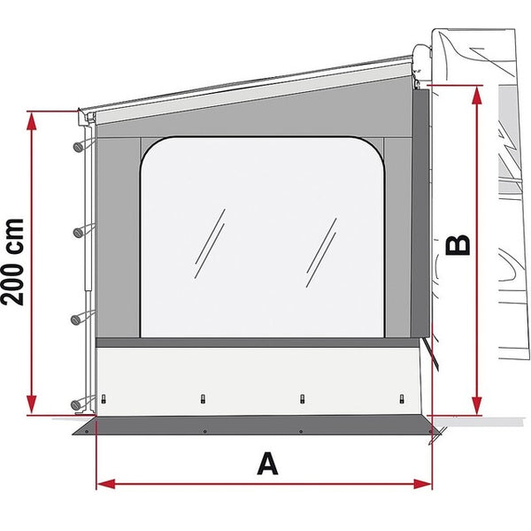 FIAMMA Seitenwand Side W Pro mit Fenster und Bodenschürze 190 bis 250 cm - 2