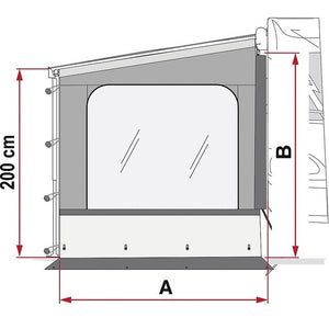 FIAMMA Seitenwand Side W Pro mit Fenster und Bodenschürze 190 bis 250 cm - 2