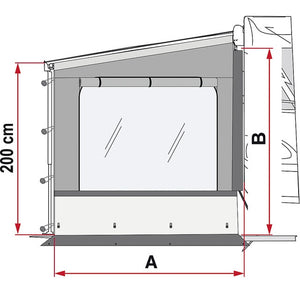 FIAMMA Seitenwand Side W Pro Shade mit Fenster Verdunkelungsrollo 230 bis 240 cm - 2