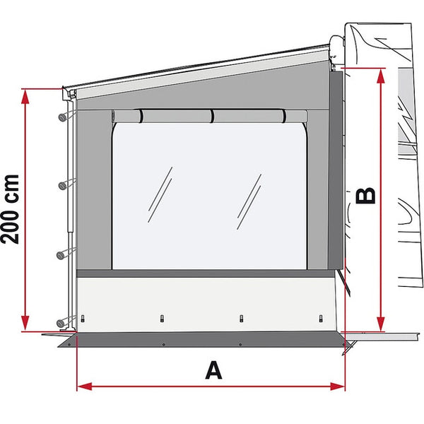 FIAMMA Seitenwand Side W Pro Shade mit Fenster Verdunkelungsrollo 230 bis 240 cm - 2
