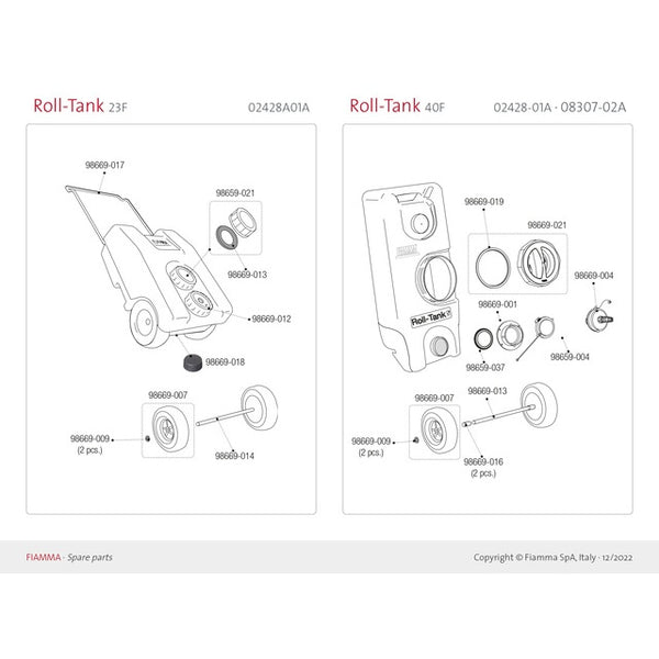 FIAMMA Tankschraubverschluss + Dichtung 40W/40F/70L - 2