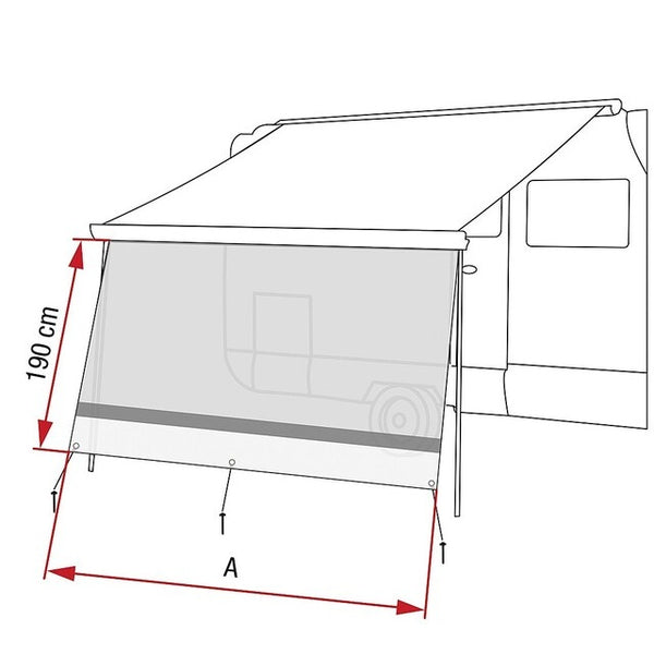 FIAMMA Vorderwand Sun View XL grau PVC Höhe 190 cm 100 bis 513 cm - 2