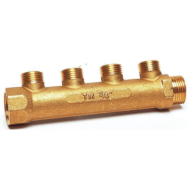 Frischwasserverteiler Messing 4 Abgänge - robust