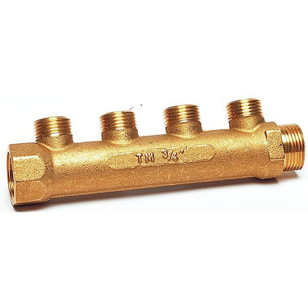 Frischwasserverteiler Messing 4 Abgänge - robust