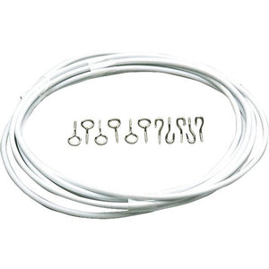 Gardinenspirale 10 m mit 10 Haken & Ösen, weiß