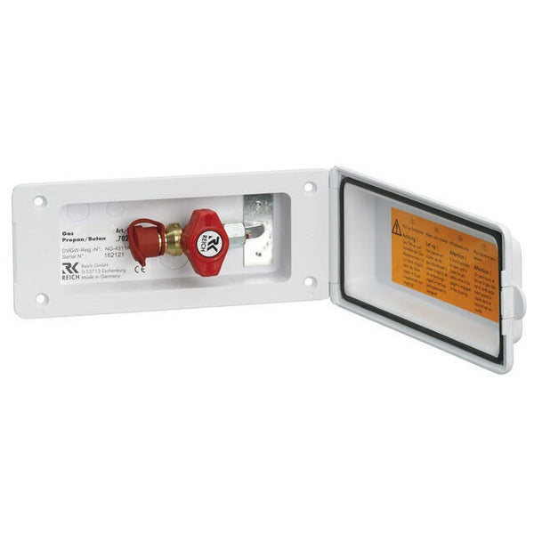 Gas-Außensteckdose 8 mm in Reinweiß - REICH