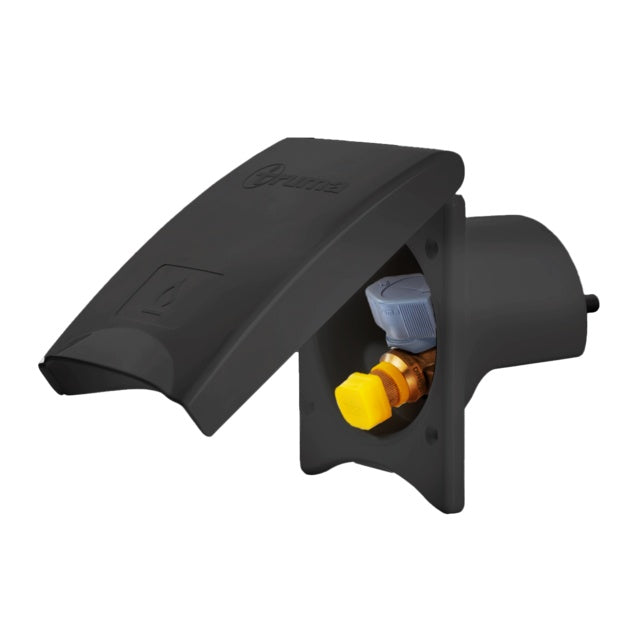 Gas-Außensteckdose schwarz Ø85 mm