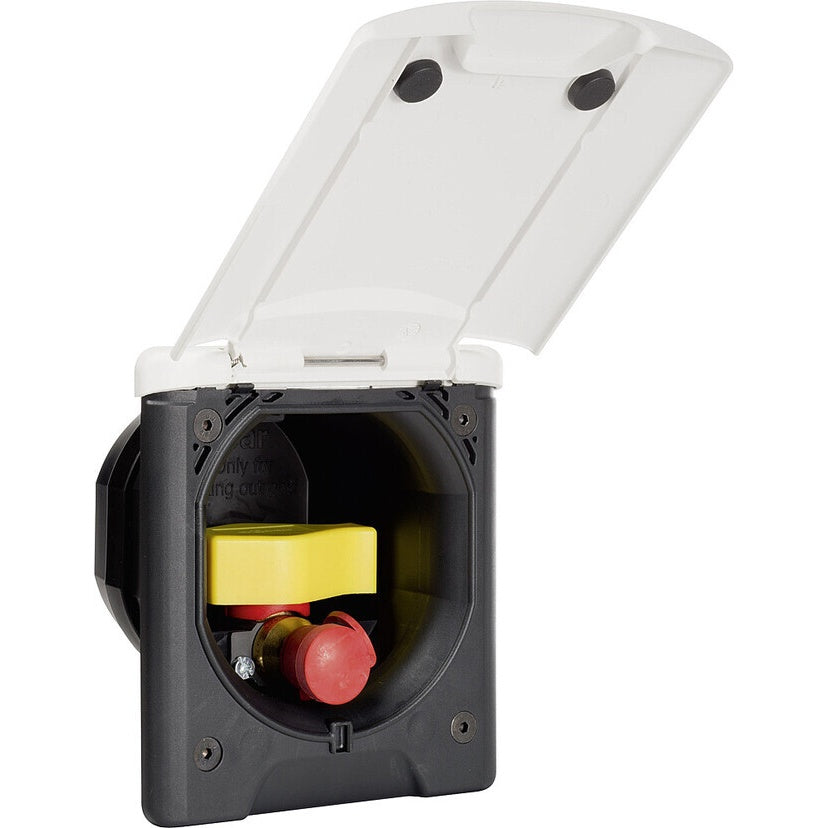 Gas-Außensteckdose weiß (UV-beständig)