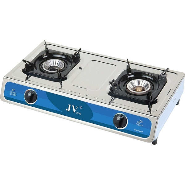 Gaskocher JV-03s 2-flammig, grau/blau - 2