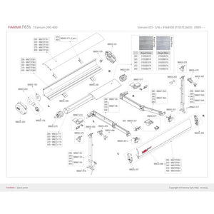 Gehäuse Endkappe rechts F65 S - 400 cm Titanium - 2
