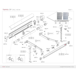 Gelenkarm F45 S 300-450 cm rechts für Markisen