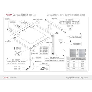 Gelenkarmendstück für Caravanstore 280-440cm