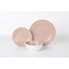 Geschirrset Blush 12-tlg. pink – Melamin, spülmaschinenfest