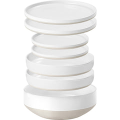 Geschirrset BRUNNER Odette 6 in 1, weiß/grau
