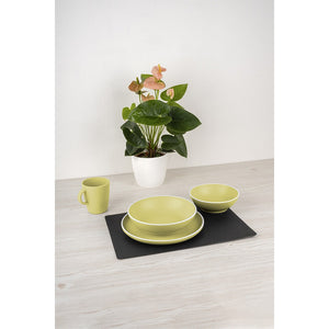 Geschirrset Dolomit 11-tlg. - Gelb für 2 Personen