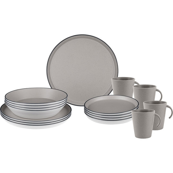 Geschirrset Iconic Compack 16-tlg. beige – Camping