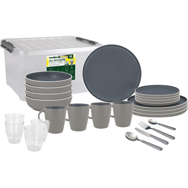 Geschirrset Trilogy All Inclusive Anthrazit – 4 Pers.