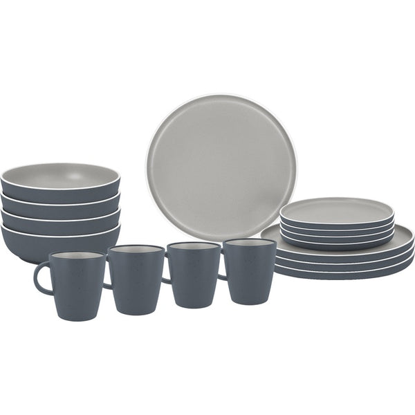 Geschirrset Trilogy Grey 16-tlg. - Melamin, 4 Pers.