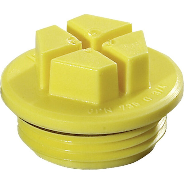 Gewindestopfen 3/4 Zoll gelb mit Dichtung