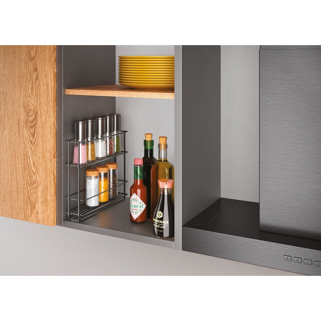 Gewürzregal LAVA In&Out – schwarz, kleben (ohne Bohren)