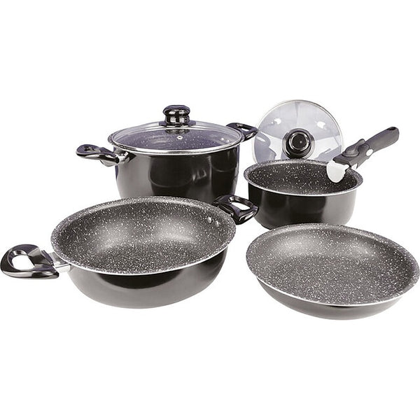 gimex Black Line 7-tlg. Kochtopfset schwarz