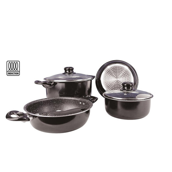 gimex Black Line 7-tlg. Kochtopfset schwarz - 5