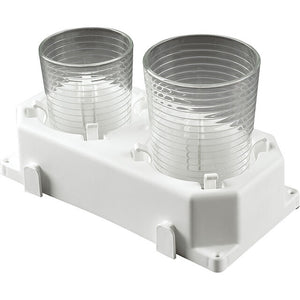 Glashalter für 2 Gläser - Weiß verstellbar