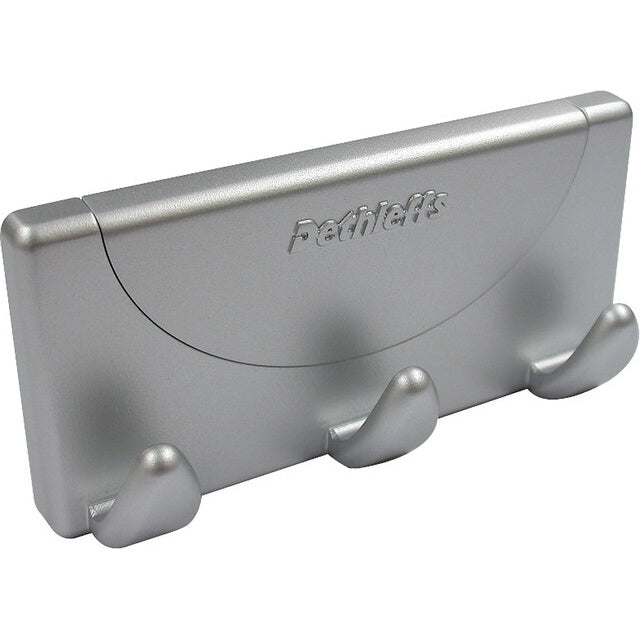 Hakenleiste 3-hakig aus Kunststoff in Grau