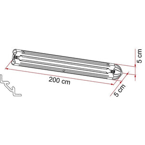 Halterung Fiamma für Heckgaragen – 200 cm Silbern