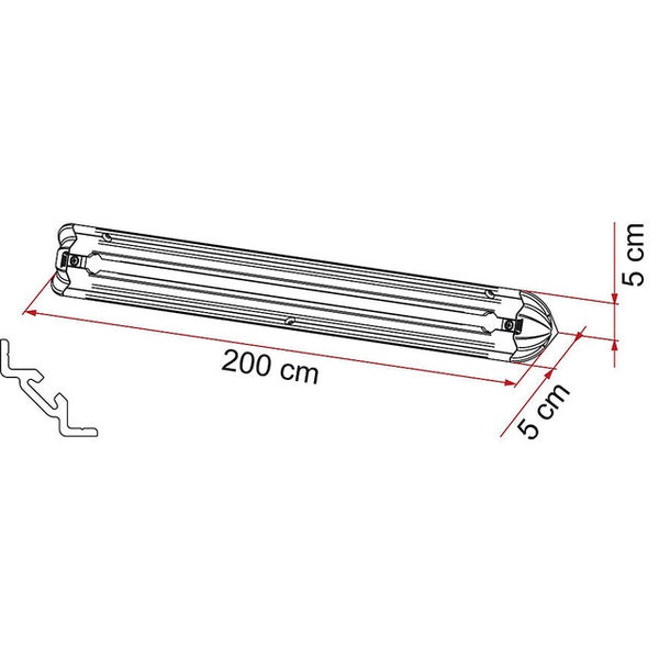 Halterung Fiamma für Heckgaragen – 200 cm Silbern