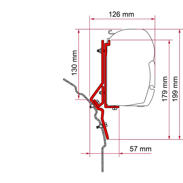 Halterung FIAMMA für VW T4 - Markisen-Adapter