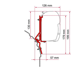 Halterung FIAMMA für VW T4 - Markisen-Adapter