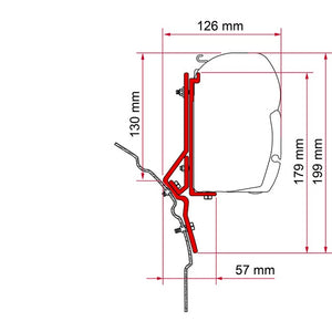 Halterung FIAMMA für VW T4 - Markisen-Adapter