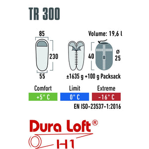 High Peak TR300 Mumienschlafsack – 3-Jahreszeiten, 5°C - 6