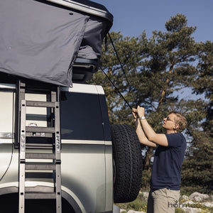 horntools Hartschalen Dachzelt Themis PopUp 165 cm für alle Fahrzeuge Grau - 12