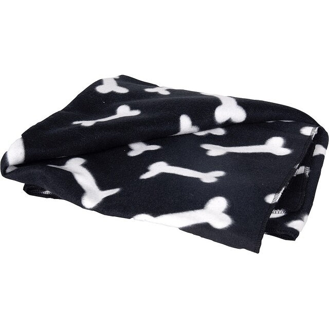 Hunde-Fleecedecke Schwarz 100x70 cm