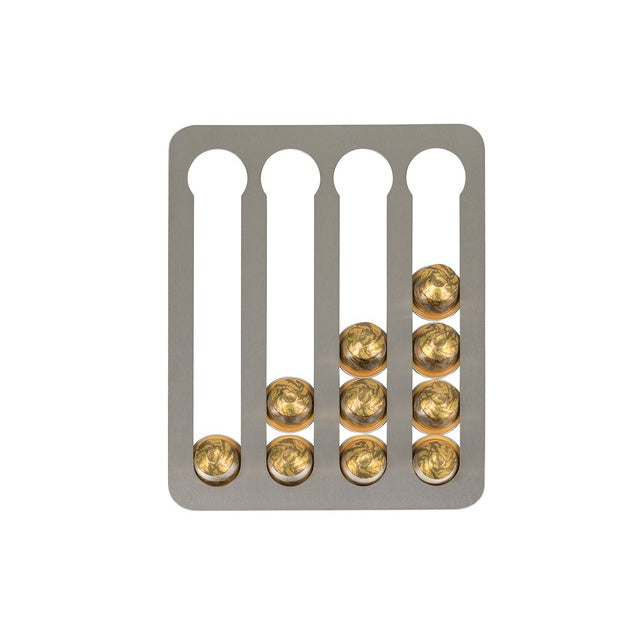 Kaffeekapsel-Halter aus Edelstahl in Silber