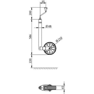 KNOTT Stützrad mit Stützlastwaage 215x70