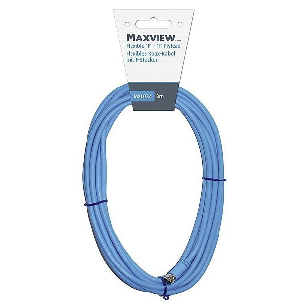 Koax-Kabel F-Stecker 3m - Blau