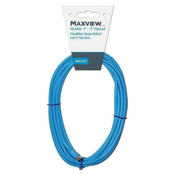 Koaxialkabel mit F-Stecker 10 m, blau - 2