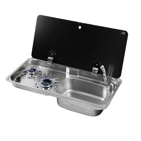 Koch- / Spülkombination CAN, 2-flammig, Glas 1-tlg. - 2