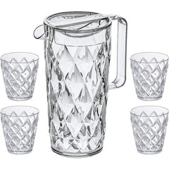koziol CRYSTAL Kanne 1,6 l + 4 Becher crystal